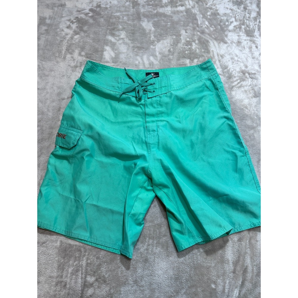 Hobie Mens Board Shorts Swim Trunks Size 32 Mint Green Cargo Pocket 7.5" Inseam